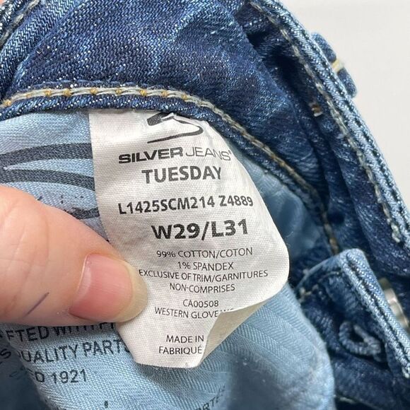 Silver Womens Tuesday Jeans Denim Stretch Straight Medium Wash Blue Size 29x31 - Picture 4 of 11